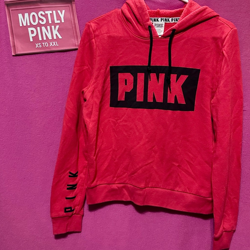 PINK Victoria's Secret Bold Pink Hoodie Sweater